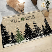 Rojdestvo eshigi matosi bilan qish tabriklari, bardoshli polyester, ichki va tashqi foydalanish uchun