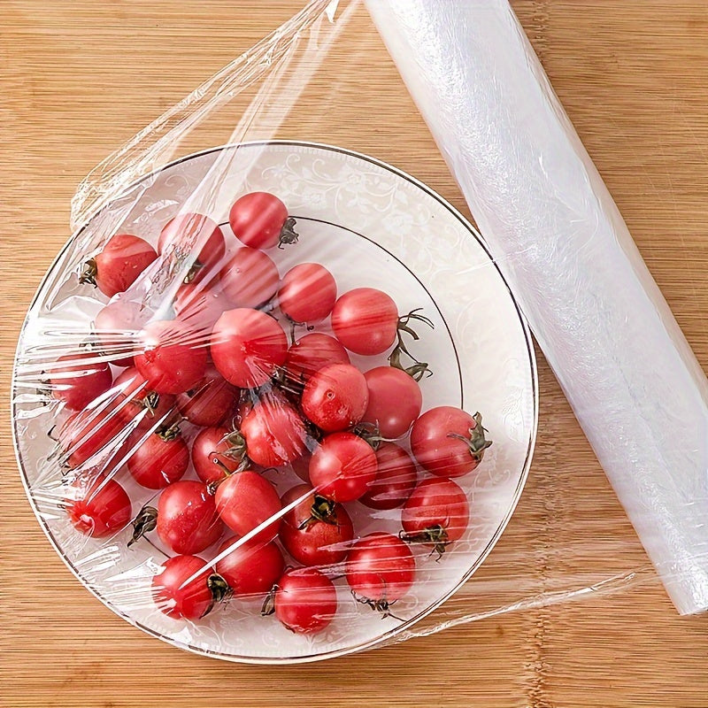 Plastic Wrap 50m Food-Safe Cling Film for Microwave Refrigerator Easy-Tear