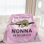 Multicolor Recharging Sloth Throw Blanket Flannel Fleece Knitted Lodge Style for All Seasons