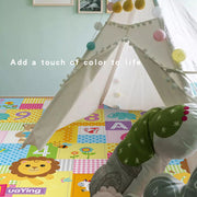 Kids Play Mat Foldable Animal Design Non-Slip Odorless 1cm Thick Crawling Mat