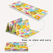 Kids' Play Mat Foldable Crawling Mat with Interactive Animal Design 1cm Thick Safe