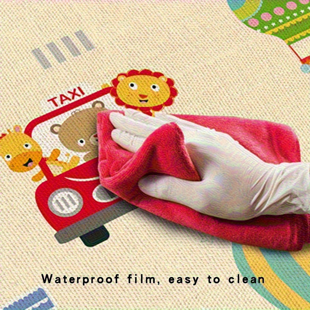 Kids' Play Mat Foldable Crawling Mat with Interactive Animal Design 1cm Thick Safe