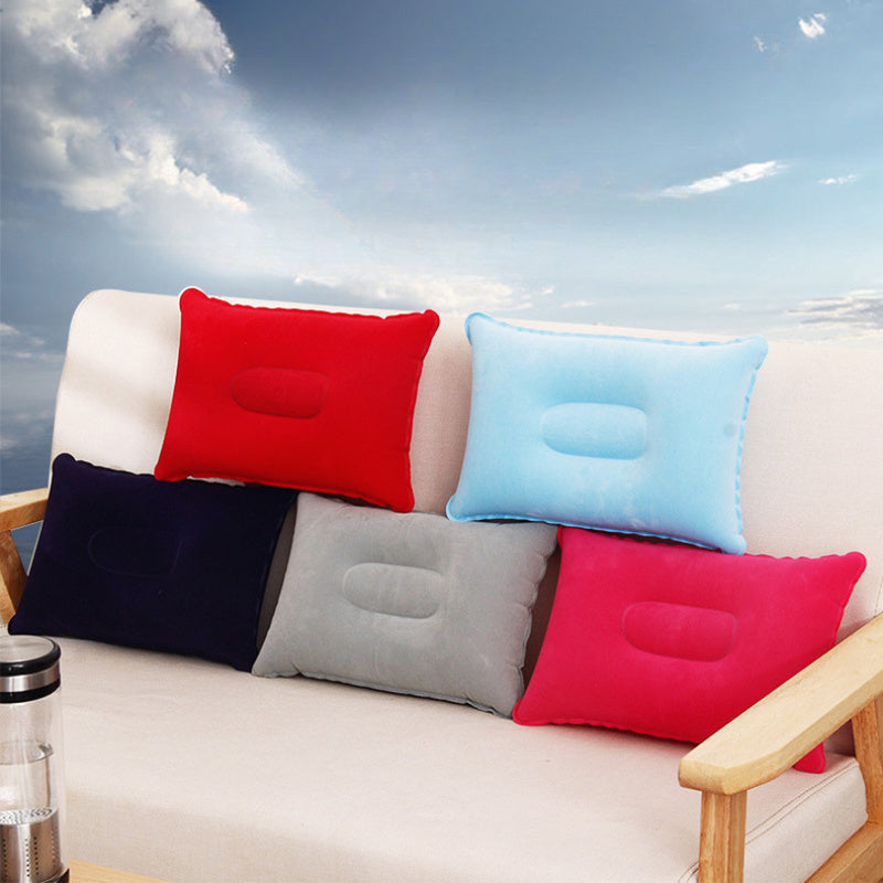 Inflatable Travel Pillow with Ultralight Air Neck Support Durable Polyester Filling for Hiking Beach Car