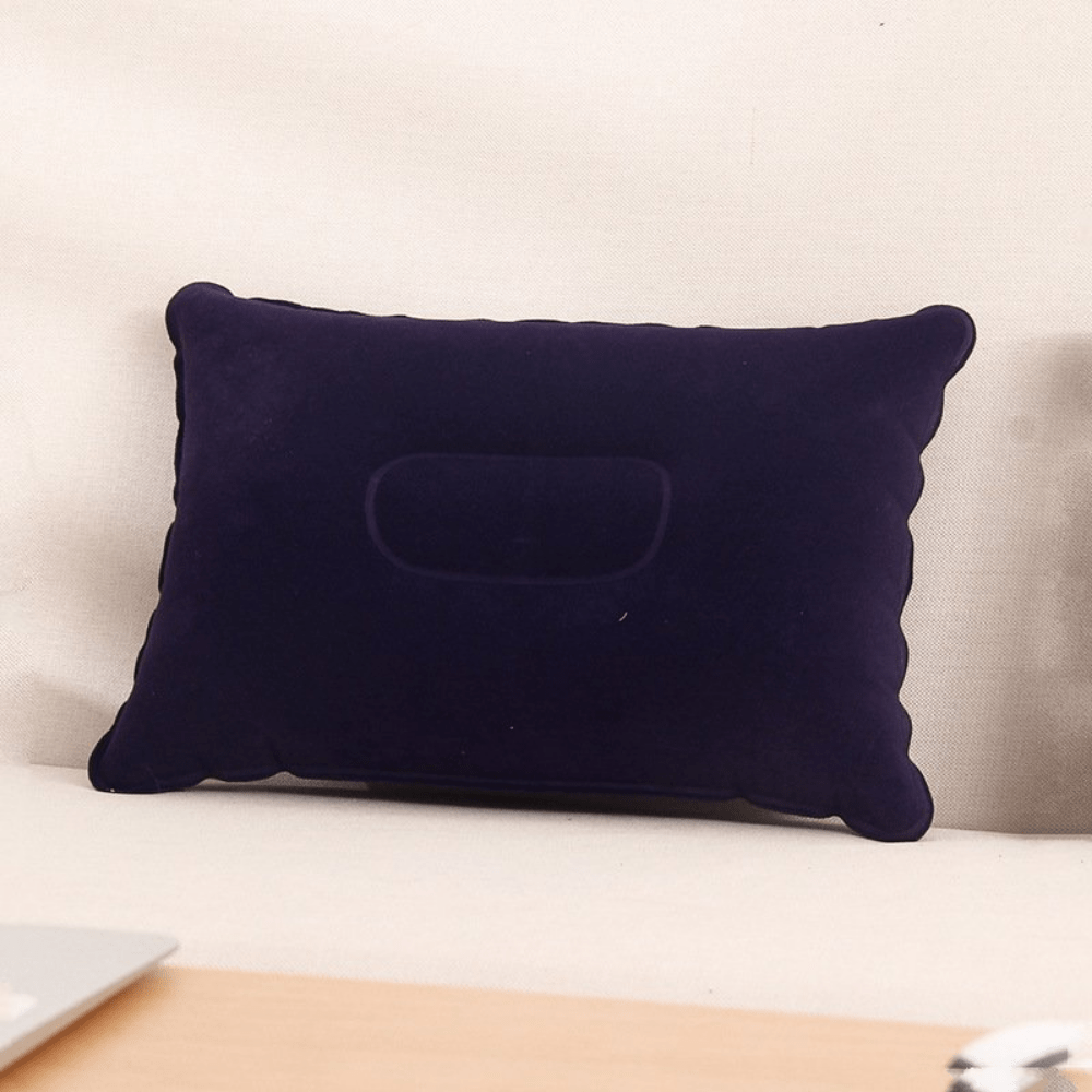 Inflatable Travel Pillow with Ultralight Air Neck Support Durable Polyester Filling for Hiking Beach Car