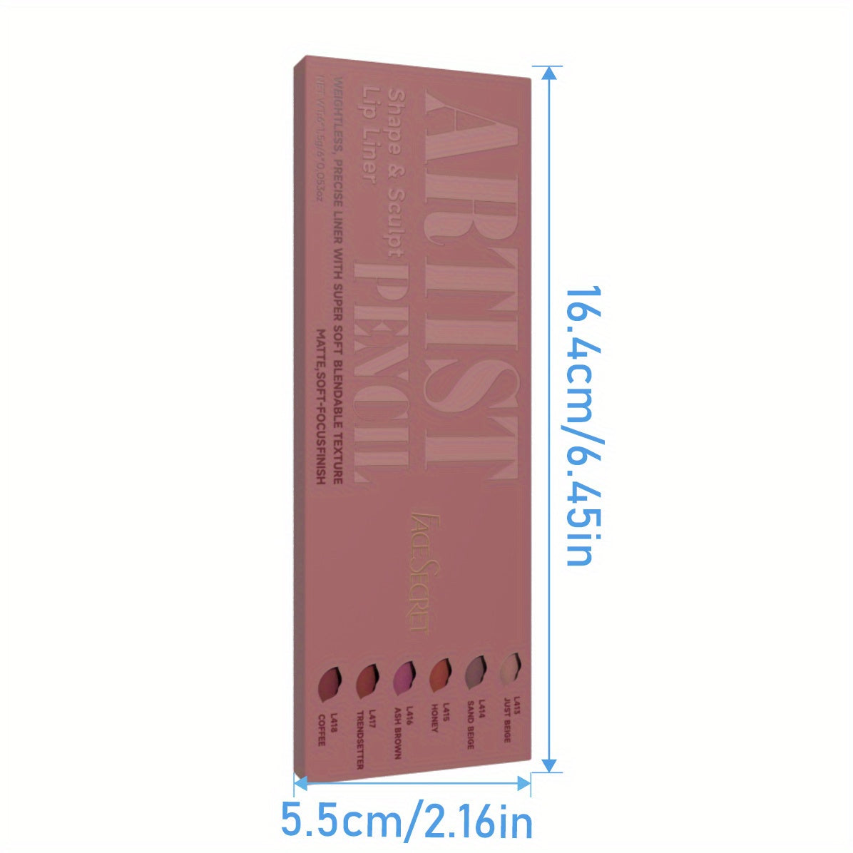 Set of 6 Long-Lasting Matte Lip Liners in 18 Natural Colors