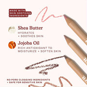 Set of 6 Long-Lasting Matte Lip Liners in 18 Natural Colors