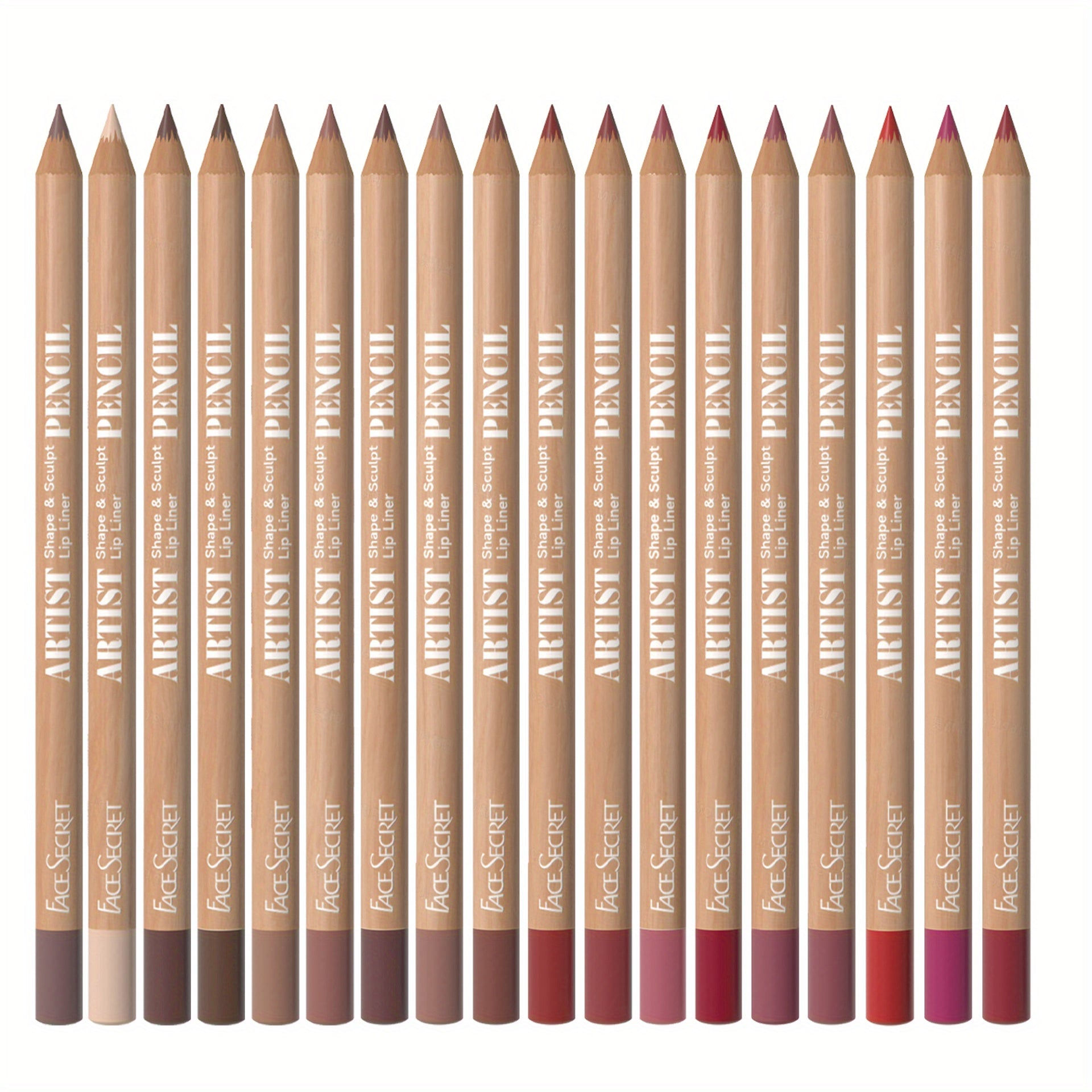 Set of 6 Long-Lasting Matte Lip Liners in 18 Natural Colors