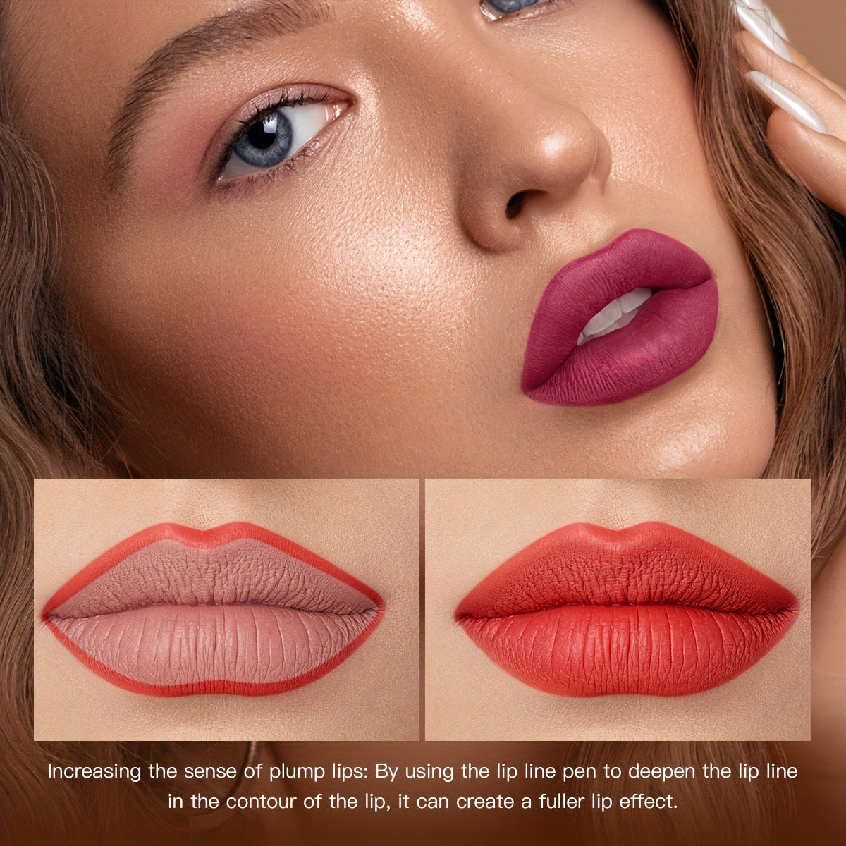 Set of 6 Long-Lasting Matte Lip Liners in 18 Natural Colors