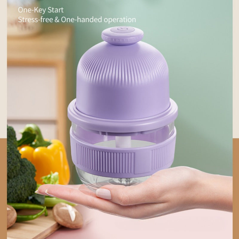 Lithium batareyali, USB orqali qayta zaryadlanadigan simsiz elektr sarimsoq maydalagich, oson maydalash va ezish uchun.