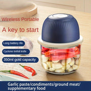 Lithium batareyali, USB orqali qayta zaryadlanadigan simsiz elektr sarimsoq maydalagich, oson maydalash va ezish uchun.