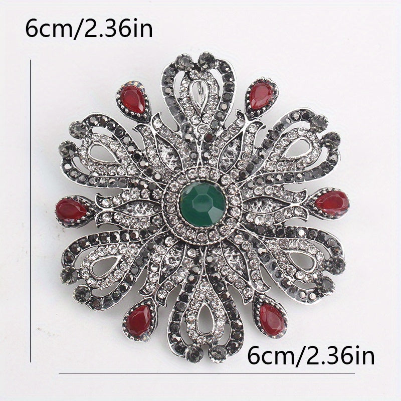 Vintage Openwork Diamond Brooch Baroque Style Jewelry