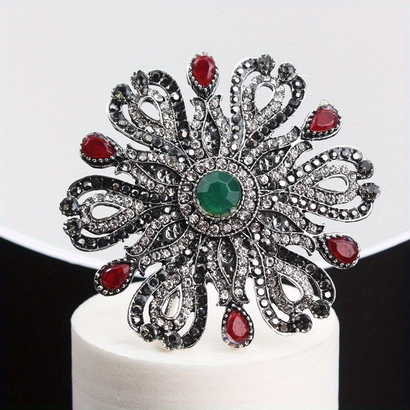 Vintage Openwork Diamond Brooch Baroque Style Jewelry