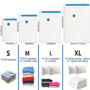 Set of 5 Thickened Vacuum Storage Bags for Clothes and Quilts Clear Organizing