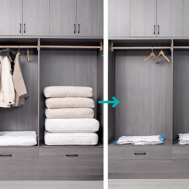 Set of 5 Thickened Vacuum Storage Bags for Clothes and Quilts Clear Organizing