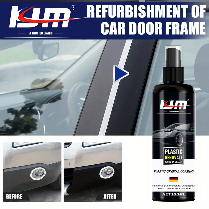 Cera restauradora de plástico para coche 100ml, recubrimiento hidrofóbico para interior y exterior