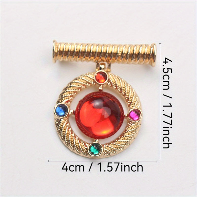 Vintage brooch pin rhinestones va emal bilan, barokko o'rta asr dizayni ayollar va erkaklar uchun