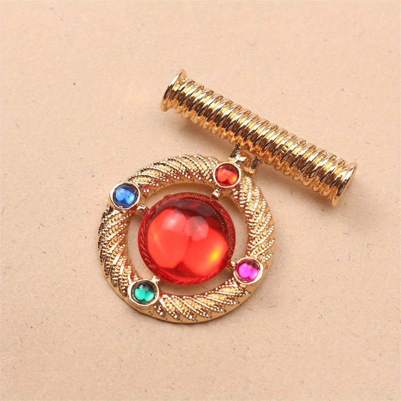 Vintage brooch pin rhinestones va emal bilan, barokko o'rta asr dizayni ayollar va erkaklar uchun