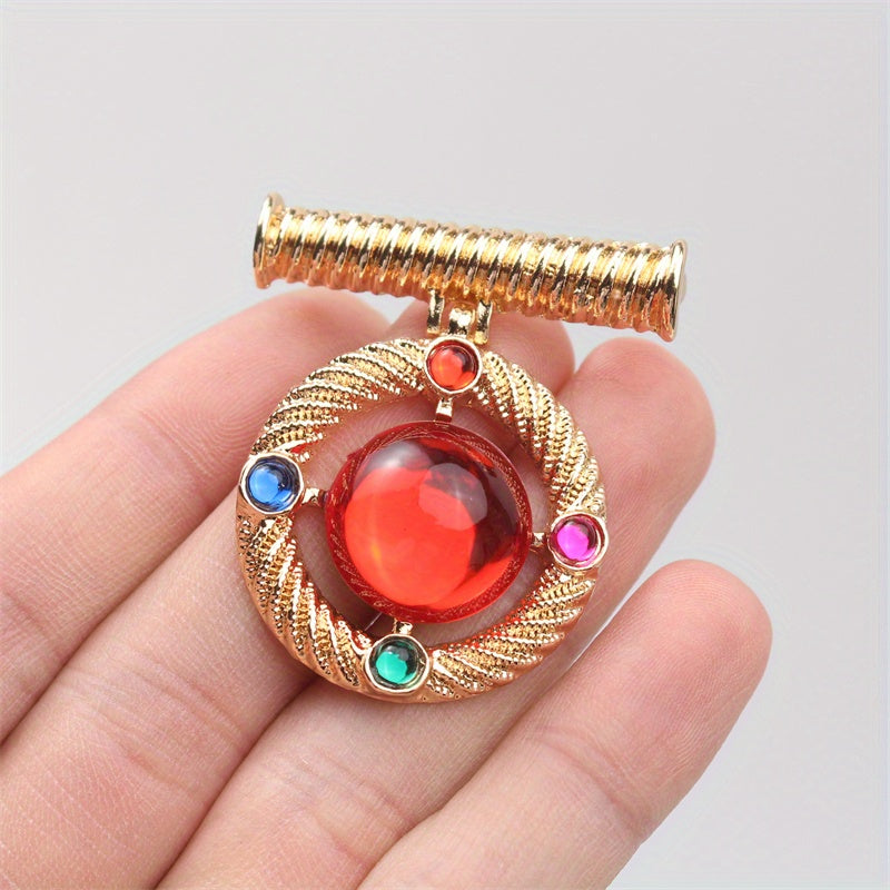 Vintage brooch pin rhinestones va emal bilan, barokko o'rta asr dizayni ayollar va erkaklar uchun