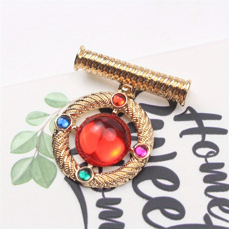 Vintage brooch pin rhinestones va emal bilan, barokko o'rta asr dizayni ayollar va erkaklar uchun