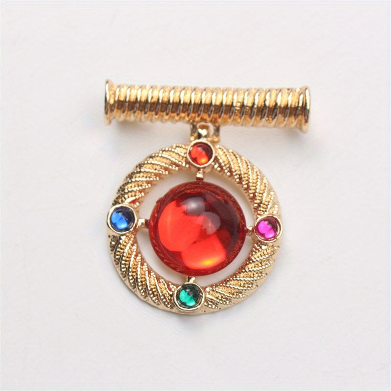 Vintage brooch pin rhinestones va emal bilan, barokko o'rta asr dizayni ayollar va erkaklar uchun