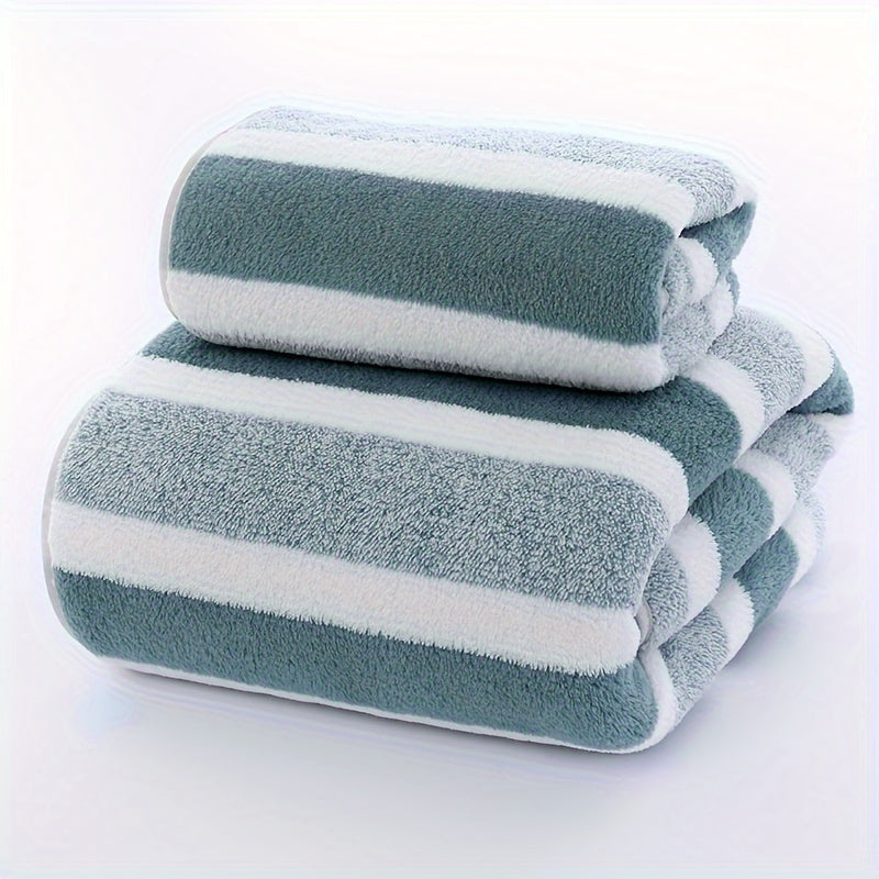 Coral Fleece Towel Set Soft Absorbent Quick-Dry for Pool Home Gym RV