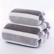 Grey Knit Fabric Face Towels Set Soft Absorbent Resistant to Shedding