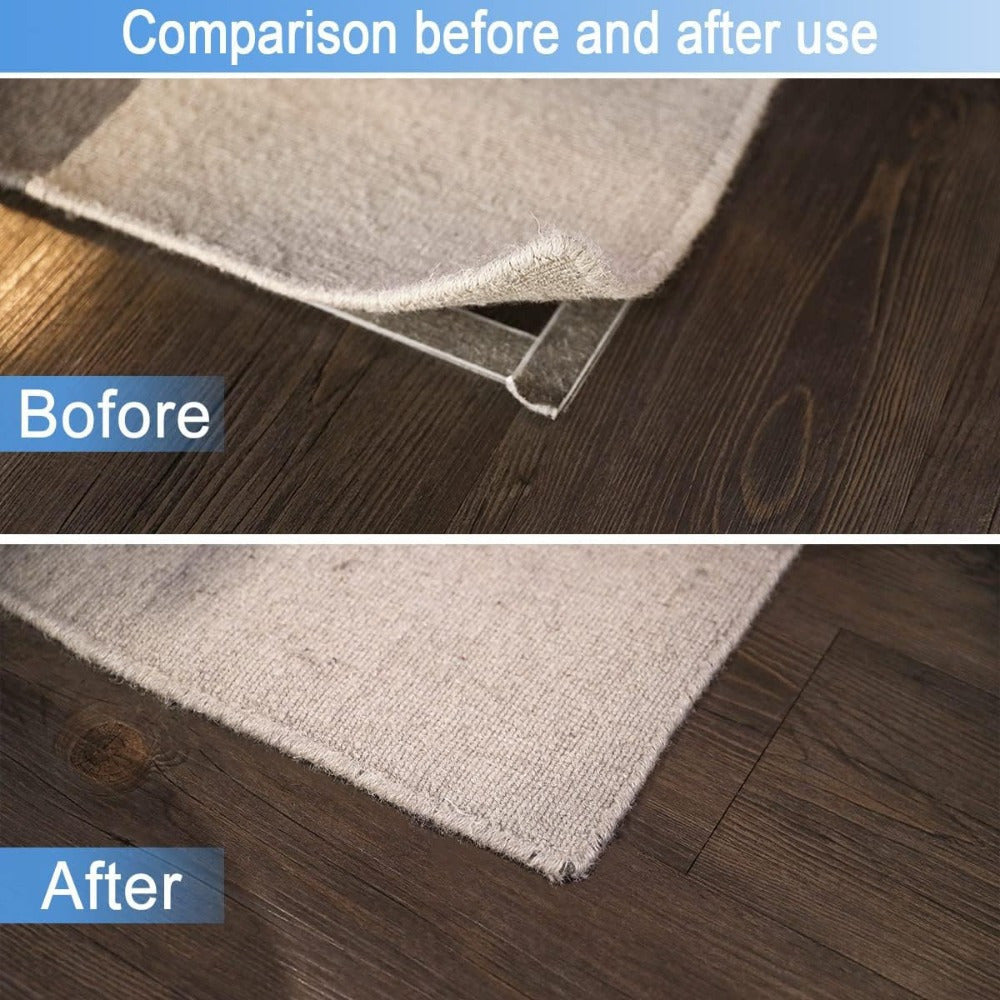 Non-Slip Rug Grippers 10-Pack with Dual-Sided Adhesive for Hardwood Floors and Tiles
