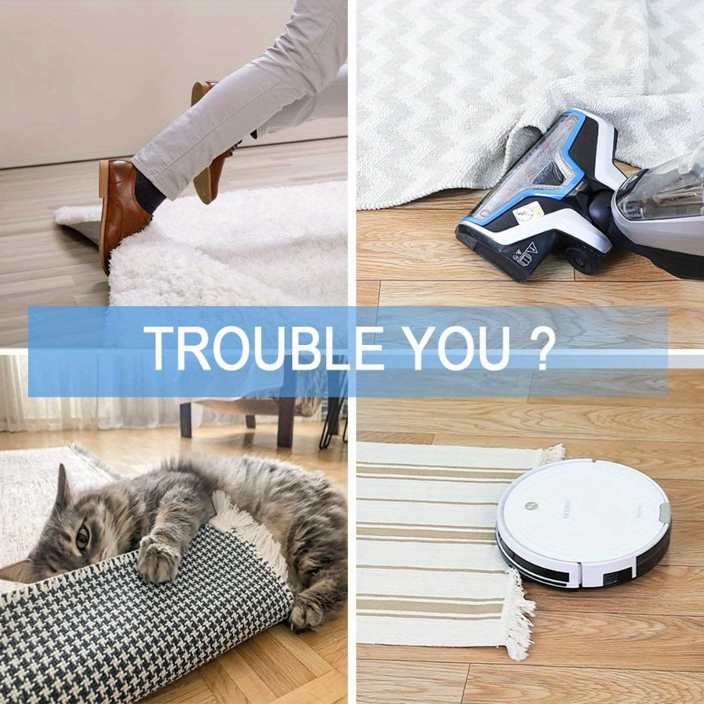 Non-Slip Rug Grippers 10-Pack with Dual-Sided Adhesive for Hardwood Floors and Tiles