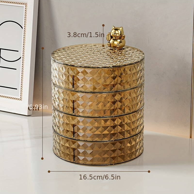 Organizador de joyas de múltiples capas para pendientes, anillos, collares y accesorios para el cabello