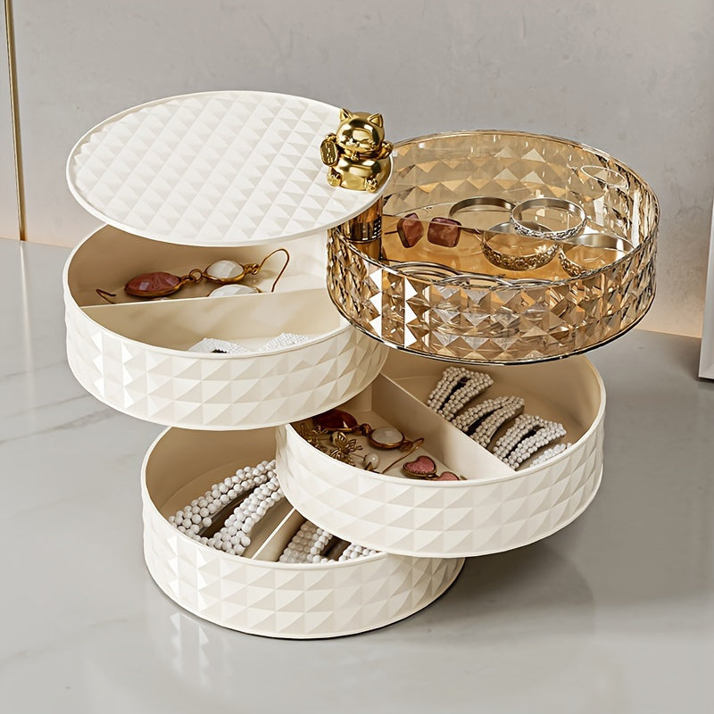 Organizador de joyas de múltiples capas para pendientes, anillos, collares y accesorios para el cabello