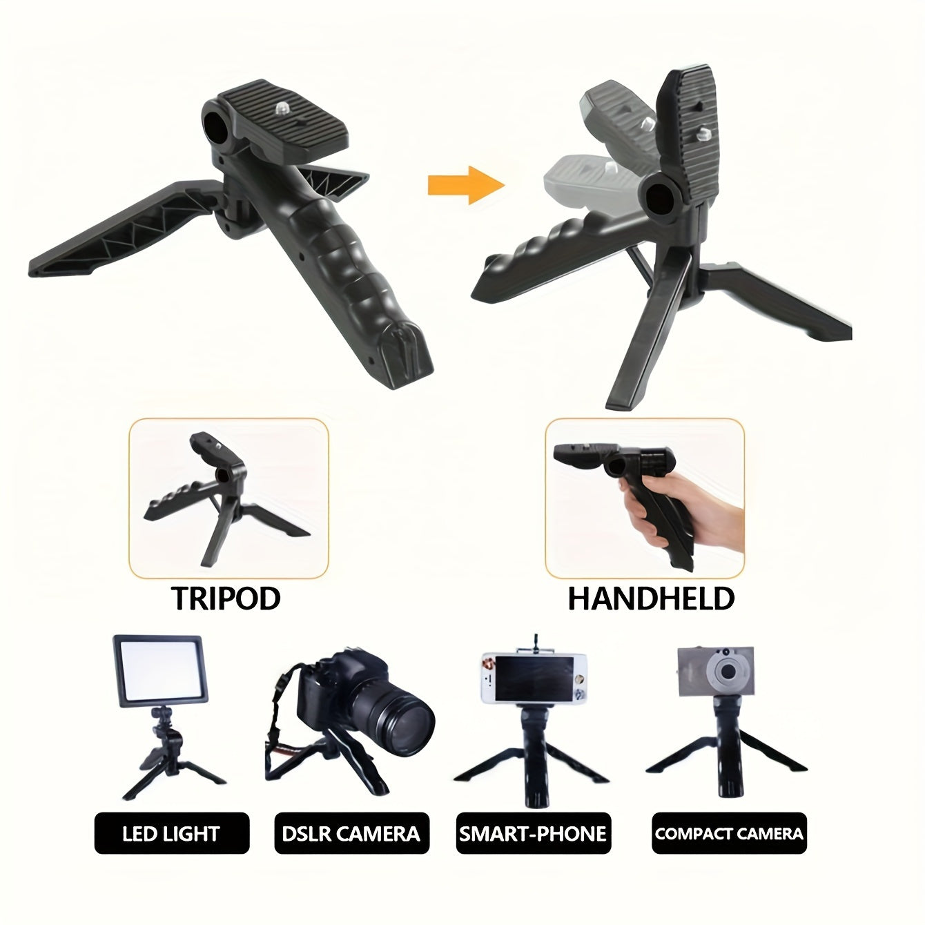 Portable Live Streaming Tripod Kit with Square Light Microphone and External Camera Compatibility