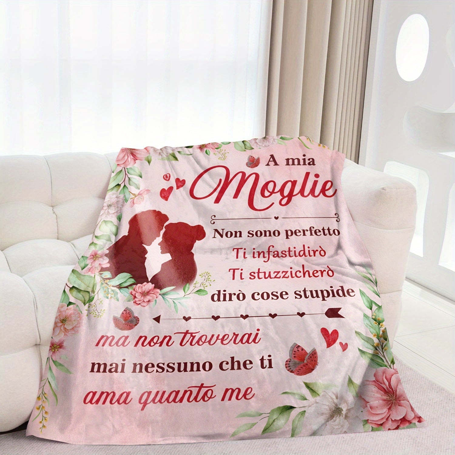 Flannel Fleece Blanket with Digital Print Rustic Style Mixed Colors for Gift