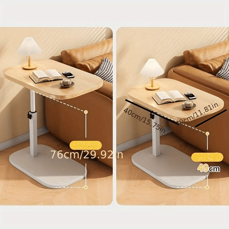 Универсальный приставной столик с регулируемой высотой. Изготовлен из прочной ДВП и недревесных материалов для удобства переноски и экономии места в гостиных, спальнях и офисах. Не требует подключения к электричеству.