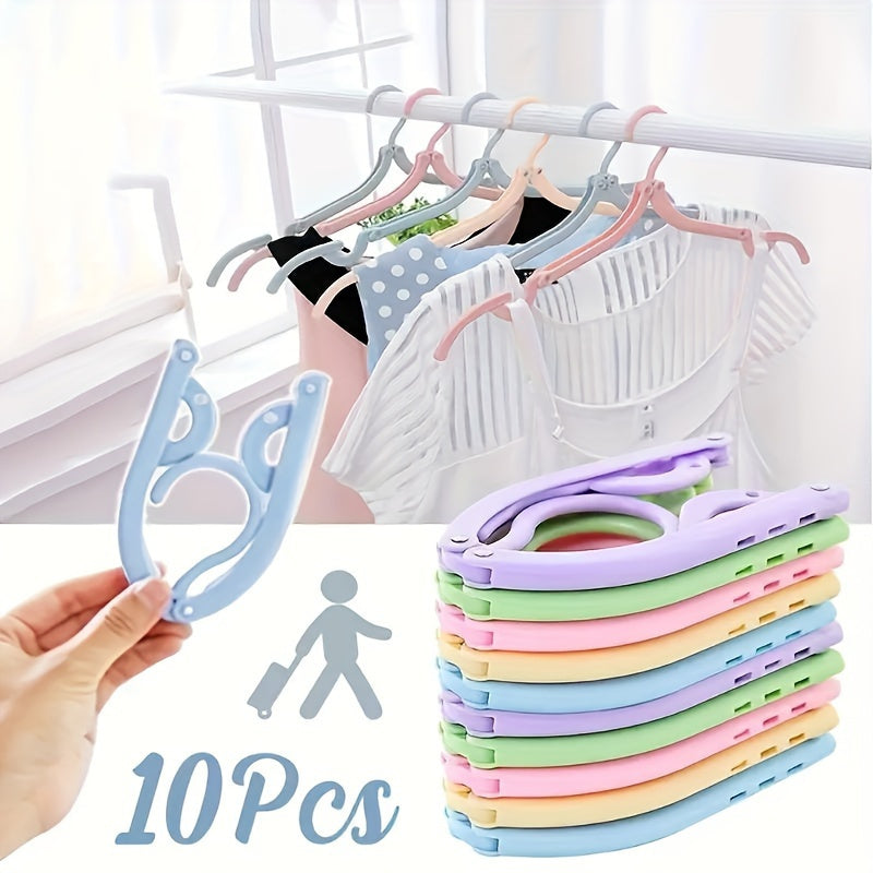 10pc Portable Folding Travel Hangers Space-Saving Clothes Drying Racks for Cruises