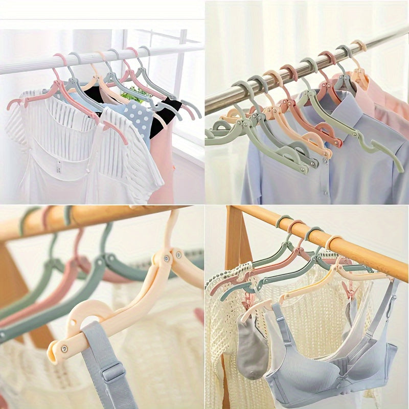10pc Portable Folding Travel Hangers Space-Saving Clothes Drying Racks for Cruises