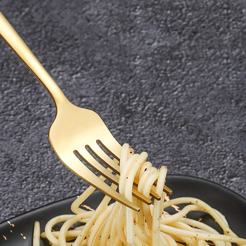 5-Piece Gold Stainless Steel Cutlery Set for Home Kitchen Restaurant Wedding