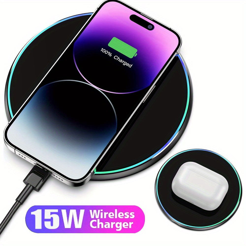 USB Type-C Adapter with Wireless Charging Indicator Light 15W Up to 36V