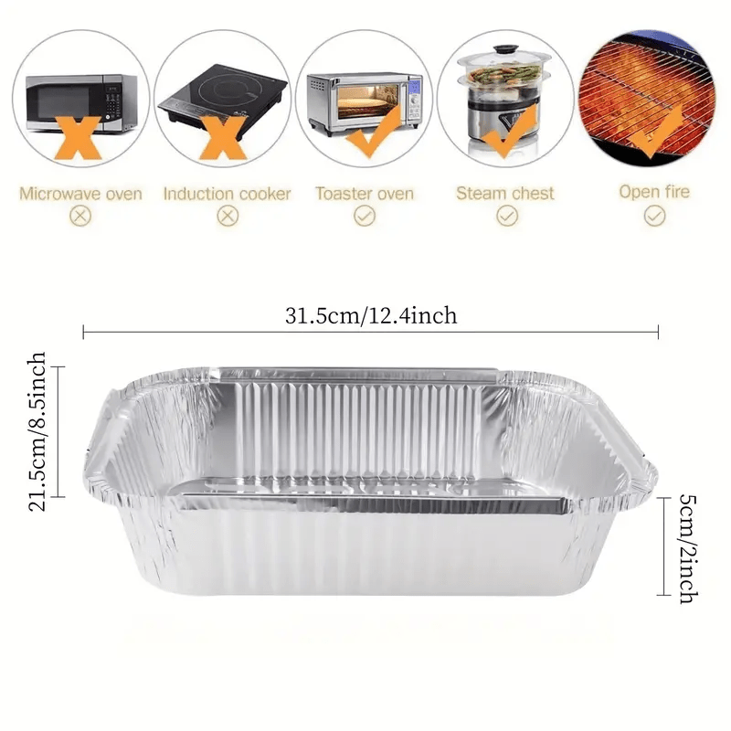 Aluminum Foil Trays with Lids for Baking Cooking Camping and BBQ, Multiple Sizes