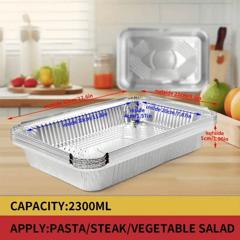 Aluminum Foil Trays with Lids for Baking Cooking Camping and BBQ, Multiple Sizes