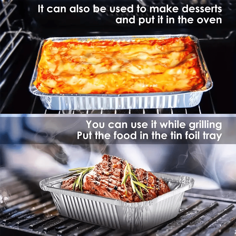 Aluminum Foil Trays with Lids for Baking Cooking Camping and BBQ, Multiple Sizes