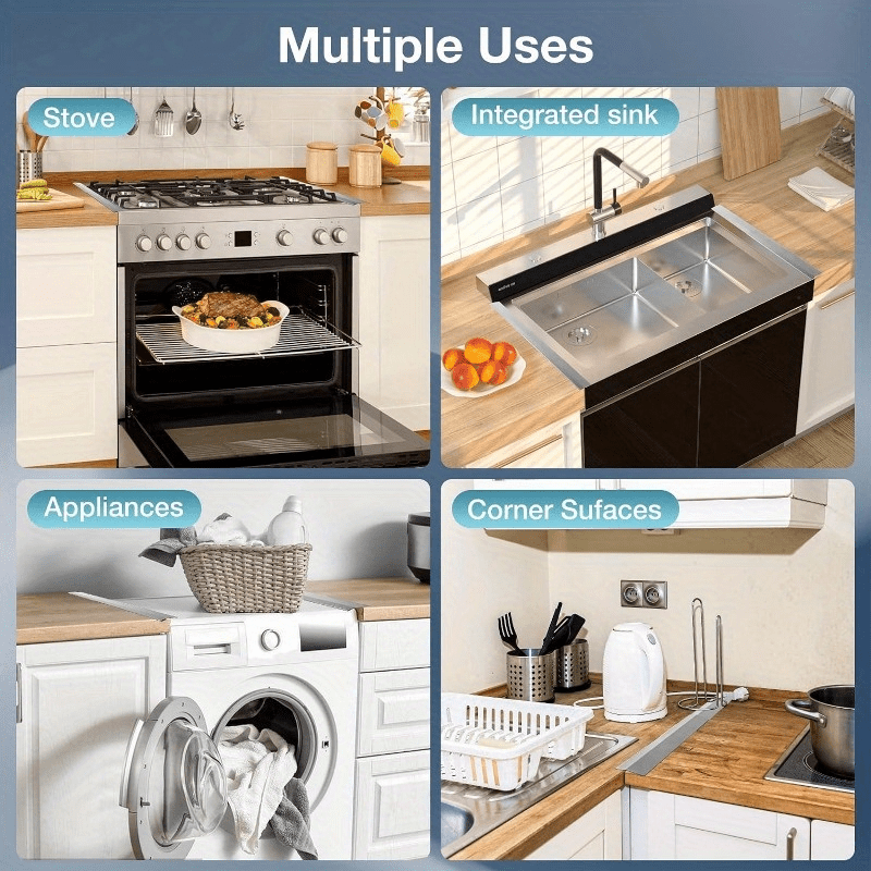 Stainless Steel Stove Gap Covers for Kitchen Counter, Heat Resistant, Fits 35.05cm Gaps