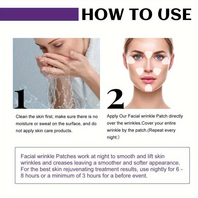 90pcs Silicone Wrinkle Reduction Patches for Forehead and Smile Lines Safe Skin Care