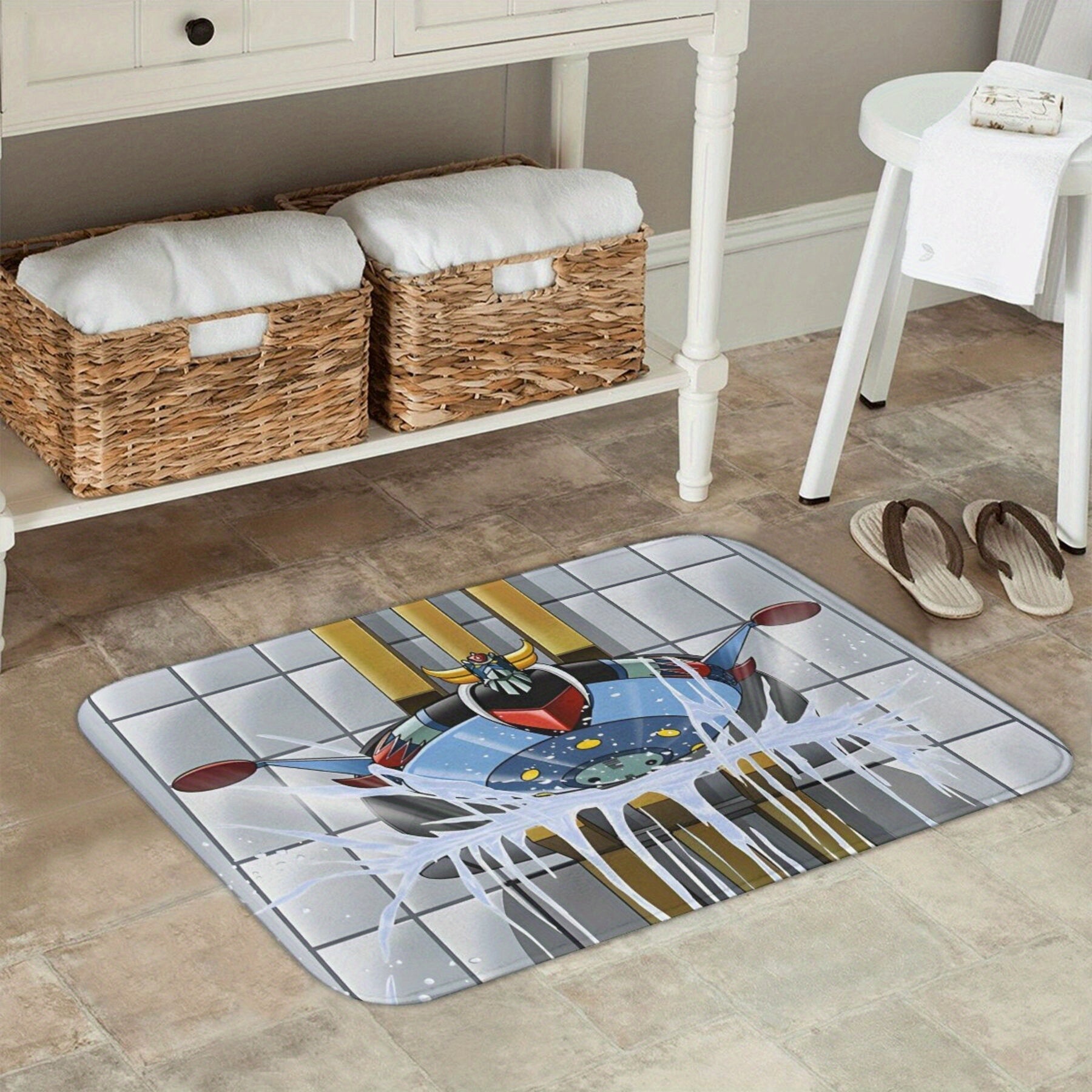 Non-Slip Bath Doormat Polyester Mat for Home Decor Bedroom Christmas 1 Piece