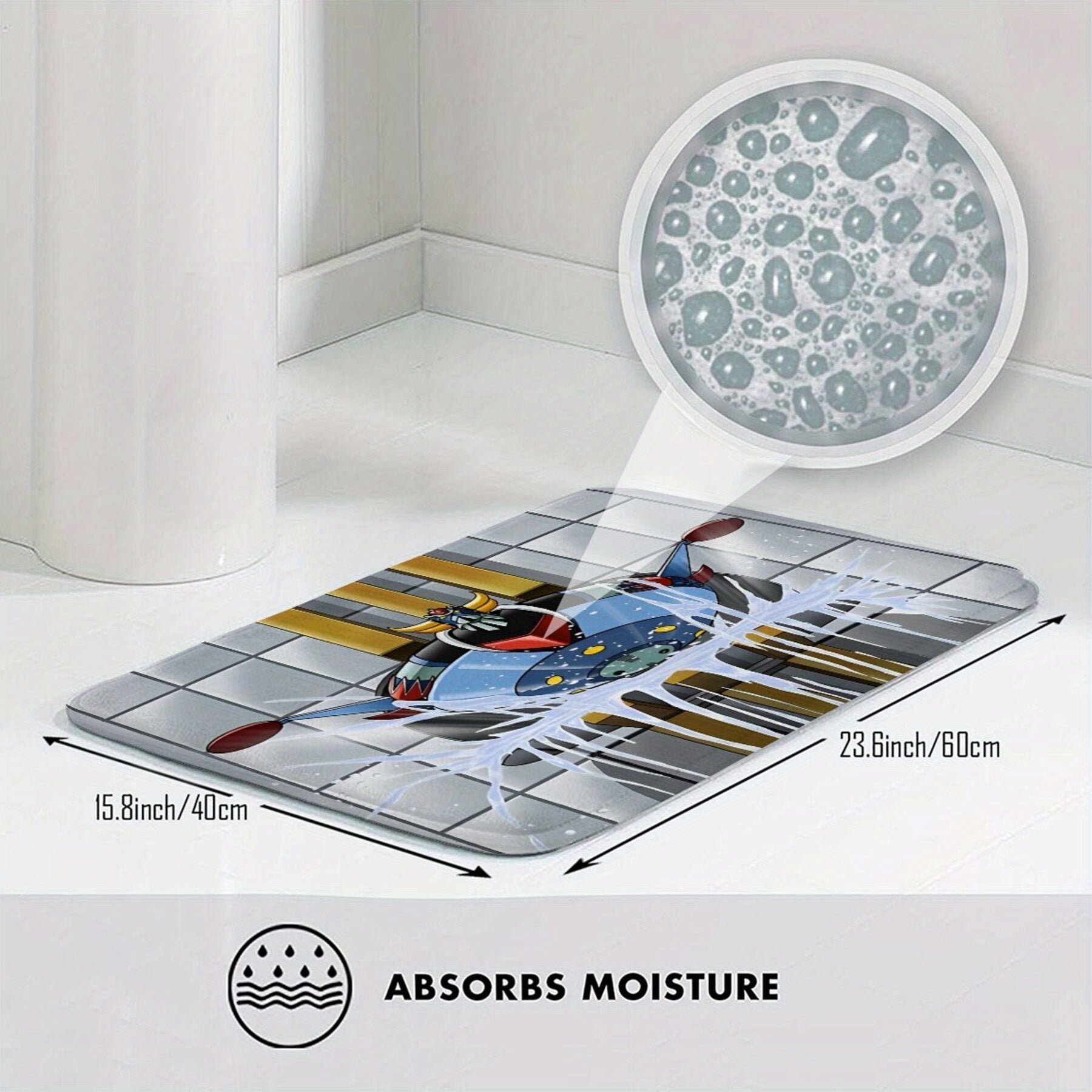 Non-Slip Bath Doormat Polyester Mat for Home Decor Bedroom Christmas 1 Piece