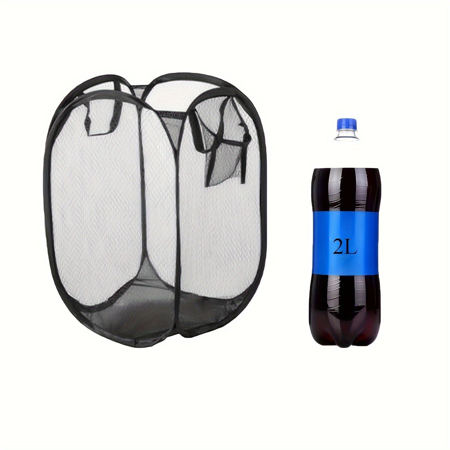 Foldable Mesh Laundry Basket with Handles, Breathable Clothes Hamper for Home and Travel