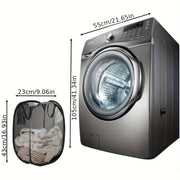 Foldable Mesh Laundry Basket with Handles, Breathable Clothes Hamper for Home and Travel