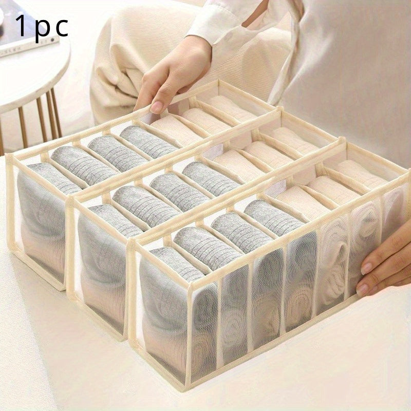 7-Grid ichki kiyim va paypoq shkafini tashkil etuvchi joyni tejovchi saqlash yechimi yotoqxona va yotoqxonalar uchun