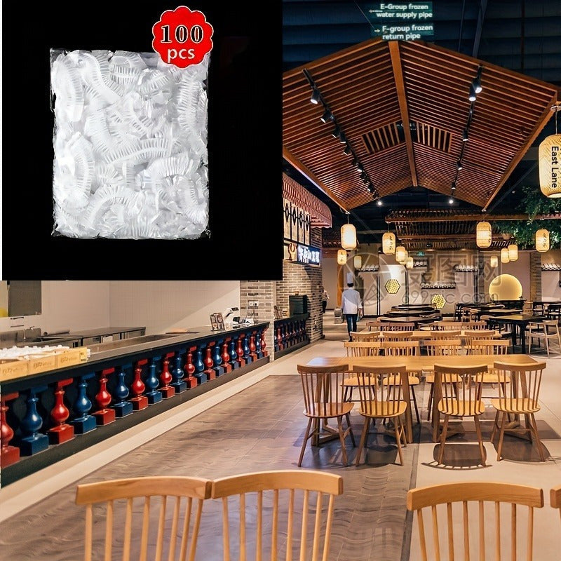 100 Pack Color Plastic Wrap Bowl Covers Food-Grade PE Disposable Food Storage