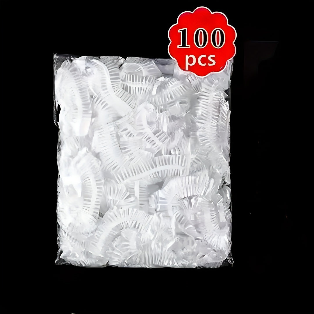 100 Pack Color Plastic Wrap Bowl Covers Food-Grade PE Disposable Food Storage