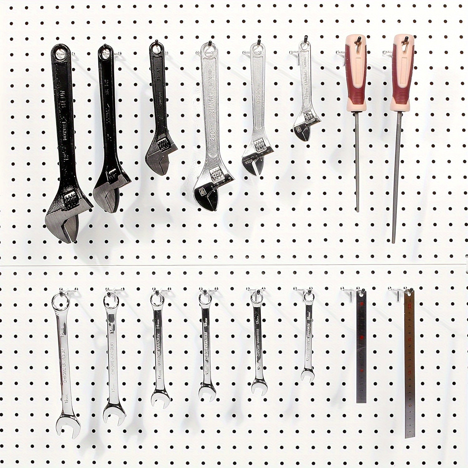 60 Sets Heavy Duty Stainless Steel Pegboard Hooks for Garage and Office Organization